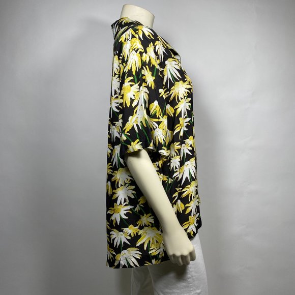 LOEWE Yellow/Black Daisy Floral Print 'Bowling' Shirt - Picture 6 of 10